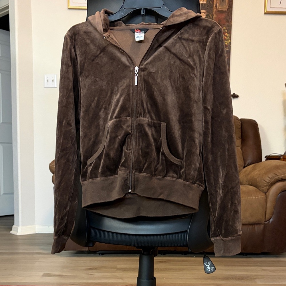 1955 Vintage Chocolate Brown Hooded Jacket